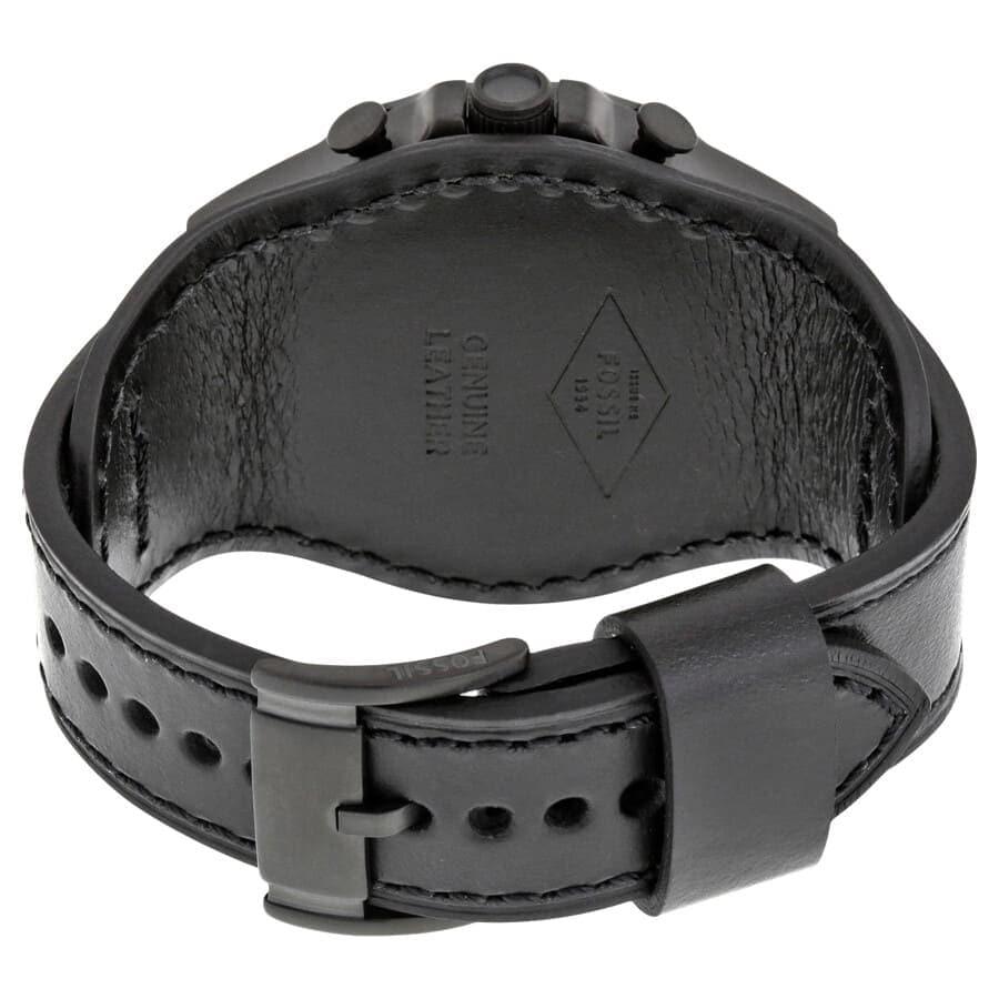  Shop Authentic Fossil Nate Chronograph Black Dial Black Leather Strap Watch for Men - JR1510 - Luxxuri