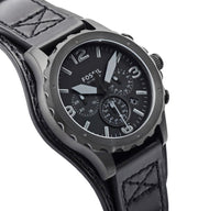  Shop Authentic Fossil Nate Chronograph Black Dial Black Leather Strap Watch for Men - JR1510 - Luxxuri