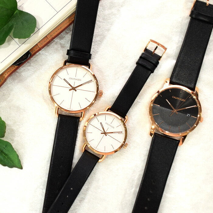  Shop Authentic Calvin Klein City Quartz Black Dial Black Leather Strap Watch for Men - K2G2G6CZ - Luxxuri
