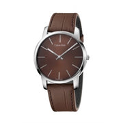  Shop Authentic Calvin Klein City Brown Dial Brown Leather Strap Watch for Men - K2G211GK - Luxxuri