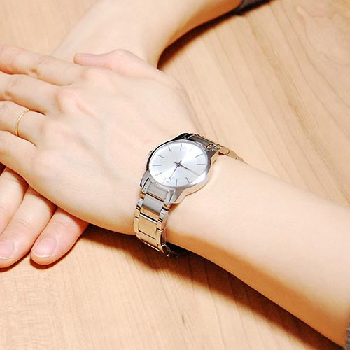  Shop Authentic Calvin Klein City Silver Dial Silver Steel Strap Watch for Women - K2G23126 - Luxxuri