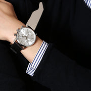  Shop Authentic Calvin Klein City Chronograph Silver Dial Black Leather Strap Watch for Men - K2G271C6 - Luxxuri