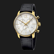  Shop Authentic Calvin Klein City Chronograph Silver Dial Black Leather Strap Watch for Men - K2G275C6 - Luxxuri
