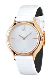  Shop Authentic Calvin Klein Skirt White Dial White Leather Strap Watch for Women - K2U236K6 - Luxxuri