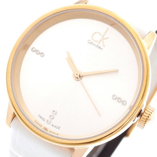  Shop Authentic Calvin Klein Accent White Dial White Leather Strap Watch for Women - K2Y2Y6KW - Luxxuri