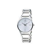  Shop Authentic Calvin Klein Stately White Dial Silver Steel Strap Watch for Women - K3G23126 - Luxxuri