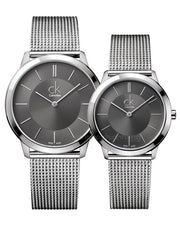  Shop Authentic Calvin Klein Minimal Grey Dial Silver Mesh Bracelet Watch for Men - K3M22124 - Luxxuri