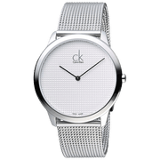  Shop Authentic Calvin Klein Minimal White Dial Silver Mesh Bracelet Watch for Men - K3M2112Y - Luxxuri