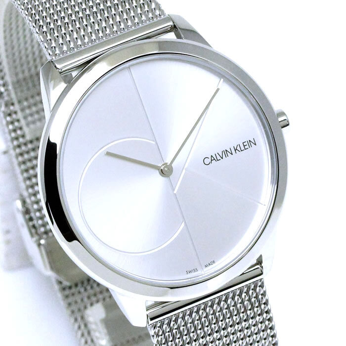  Shop Authentic Calvin Klein Minimal Silver Dial Silver Mesh Bracelet Watch for Men - K3M2112Z - Luxxuri