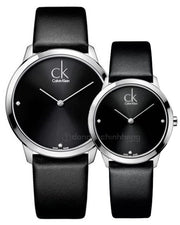  Shop Authentic Calvin Klein Minimal Diamonds Black Dial Black Leather Strap Watch for Men - K3M211CS - Luxxuri