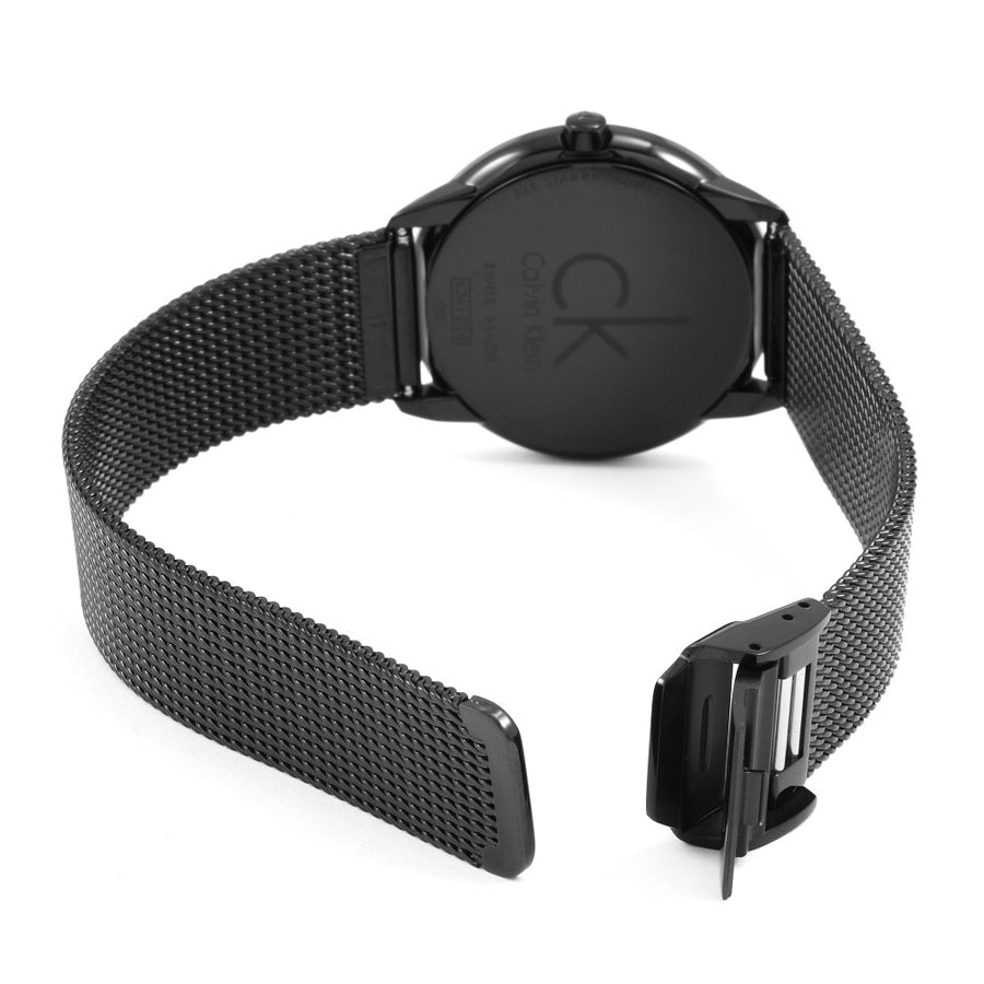  Shop Authentic Calvin Klein Minimal Black Dial Black Mesh Bracelet Watch for Men - K3M214B1 - Luxxuri
