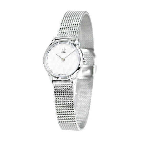  Shop Authentic Calvin Klein Minimal White Dial Silver Mesh Bracelet Watch for Women - K3M2312Y - Luxxuri