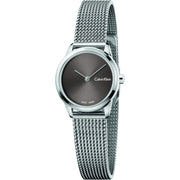  Shop Authentic Calvin Klein Minimal Grey Dial Silver Mesh Bracelet Watch for Women - K3M231Y3 - Luxxuri