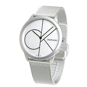  Shop Authentic Calvin Klein Minimal White Dial Silver Mesh Bracelet Watch for Men - K3M5115X - Luxxuri