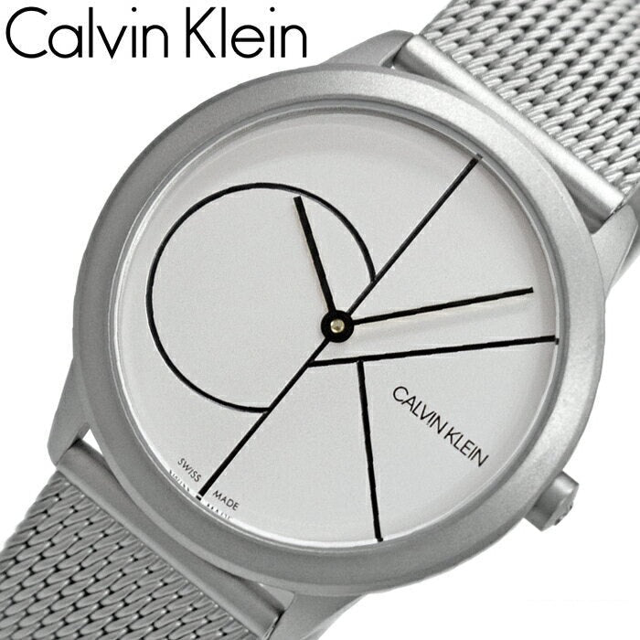  Shop Authentic Calvin Klein Minimal White Dial Silver Mesh Bracelet Watch for Women - K3M5215X - Luxxuri