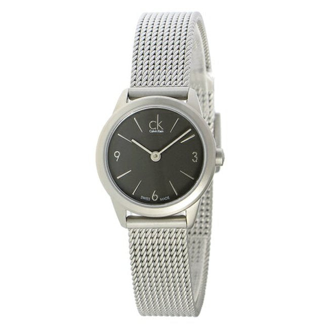  Shop Authentic Calvin Klein Minimal Grey Dial Silver Mesh Bracelet Watch for Women - K3M53154 - Luxxuri