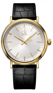  Shop Authentic Calvin Klein Surround Silver Dial Black Leather Strap Watch for Men - K3W215C6 - Luxxuri