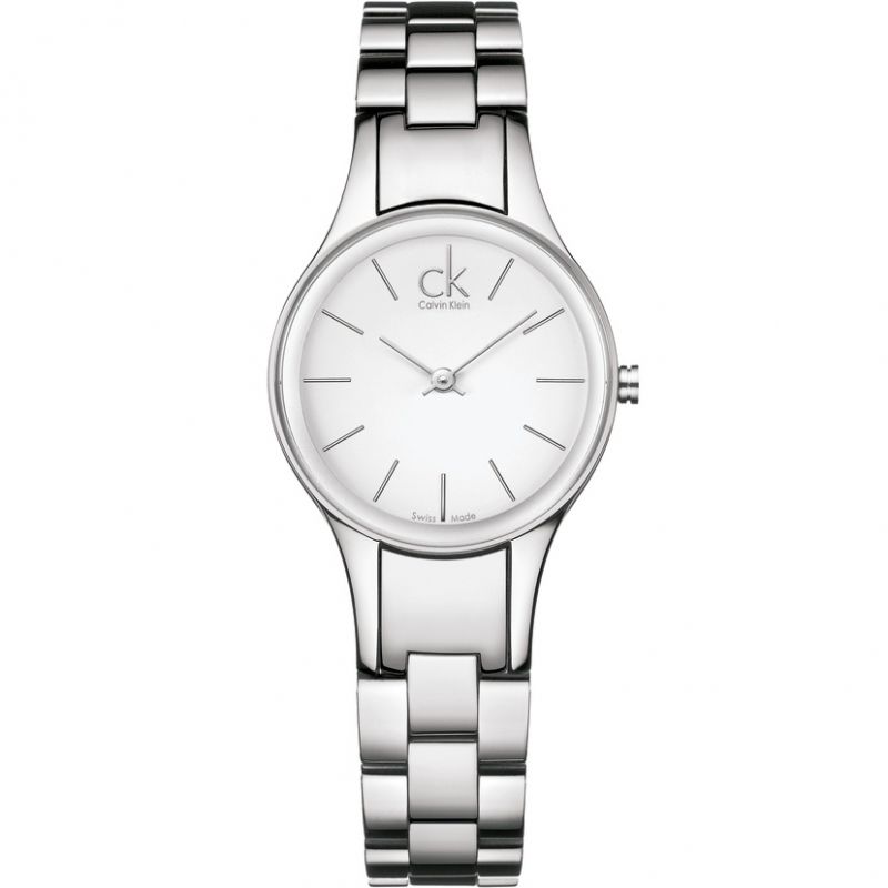  Shop Authentic Calvin Klein Simplicity White Dial Silver Steel Strap Watch for Women - K4323126 - Luxxuri