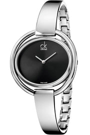  Shop Authentic Calvin Klein Impetuous Black Dial Silver Steel Strap Watch for Women - K4F2N111 - Luxxuri