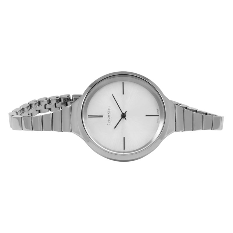  Shop Authentic Calvin Klein Lively Silver Dial Silver Steel Strap Watch for Women - K4U23126 - Luxxuri