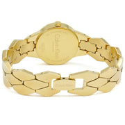  Shop Authentic Calvin Klein Snake Silver Dial Yellow Gold Steel Strap Watch For Women - K6E23546 - Luxxuri