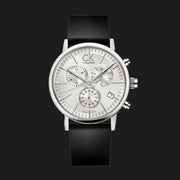  Shop Authentic Calvin Klein Post Minimal White Dial Black Leather Strap Watch for Men - K7627120 - Luxxuri