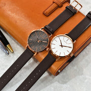  Shop Authentic Calvin Klein Even Grey Dial Brown Leather Strap Watch for Women - K7B236G3 - Luxxuri