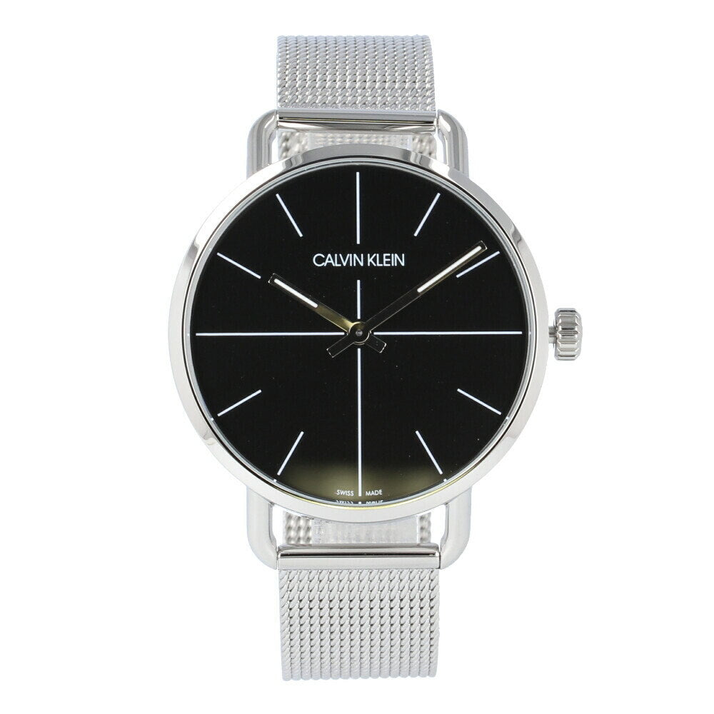  Shop Authentic Calvin Klein Even Black Dial Silver Mesh Bracelet Watch for Women - K7B21121 - Luxxuri