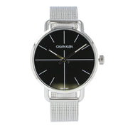  Shop Authentic Calvin Klein Even Black Dial Silver Mesh Bracelet Watch for Women - K7B21121 - Luxxuri