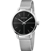  Shop Authentic Calvin Klein Even Black Dial Silver Mesh Bracelet Watch for Women - K7B21121 - Luxxuri