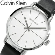  Shop Authentic Calvin Klein Even Silver Dial Black Leather Strap Watch for Men - K7B211CY - Luxxuri