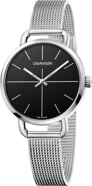  Shop Authentic Calvin Klein Even Black Dial Silver Mesh Bracelet Watch for Women - K7B23121 - Luxxuri