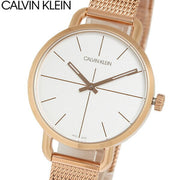  Shop Authentic Calvin Klein Even White Dial Rose Gold Mesh Bracelet Watch for Women - K7B23626 - Luxxuri