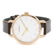  Shop Authentic Calvin Klein Even White Dial Brown Leather Strap Watch for Women - K7B236G6 - Luxxuri