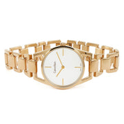  Shop Authentic Calvin Klein Dainty White Dial Rose Gold Steel Strap Watch for Women - K7L23646 - Luxxuri