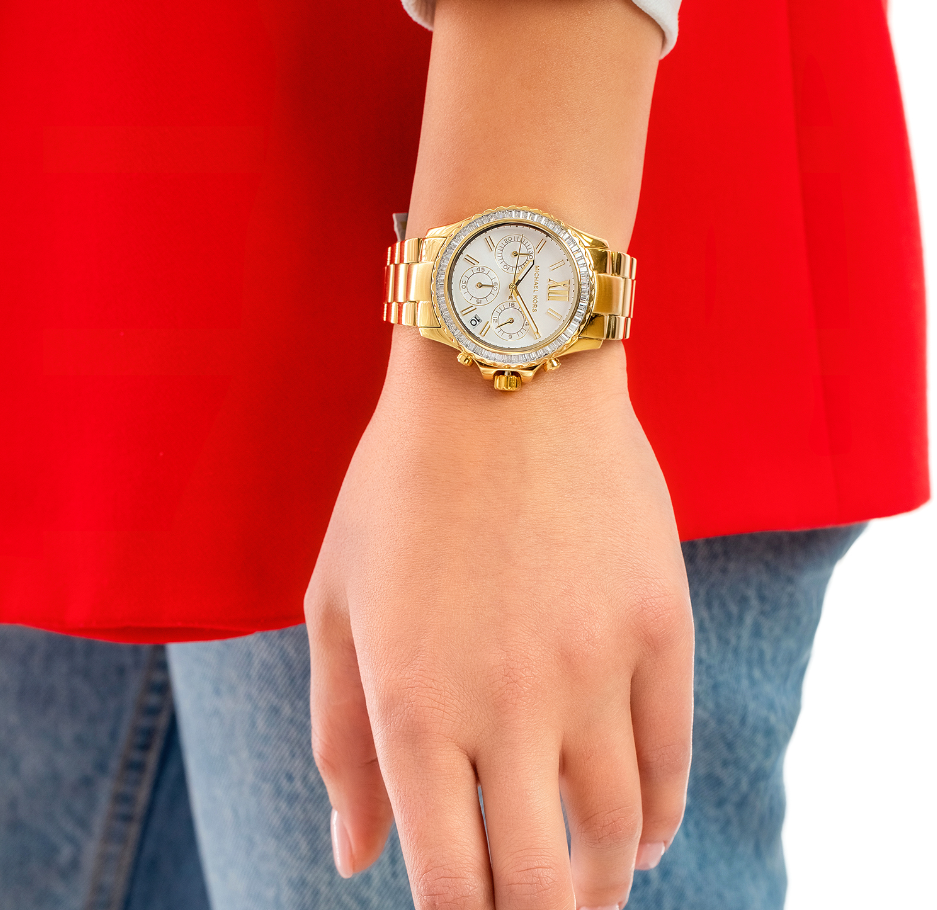  Shop Authentic Michael Kors Everest Chronograph White Dial Gold Steel Strap Watch For Women - MK7212 - Luxxuri