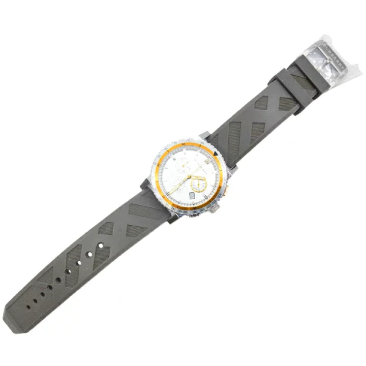  Shop Authentic Burberry Belt Chronograph Silver Dial Brown Rubber Strap Watch For Men - BU9811 - Luxxuri