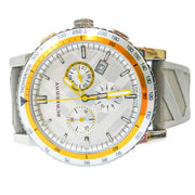  Shop Authentic Burberry Belt Chronograph Silver Dial Brown Rubber Strap Watch For Men - BU9811 - Luxxuri