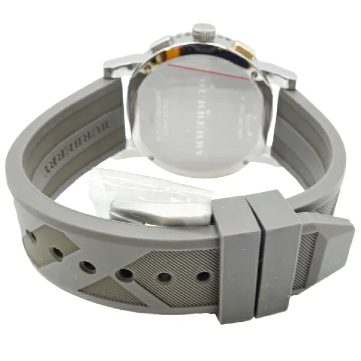  Shop Authentic Burberry Belt Chronograph Silver Dial Brown Rubber Strap Watch For Men - BU9811 - Luxxuri