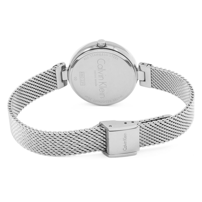  Shop Authentic Calvin Klein Authentic White Dial Silver Mesh Bracelet Watch for Women - K8G23126 - Luxxuri