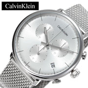  Shop Authentic Calvin Klein High Noon Silver Dial Silver Mesh Bracelet Watch for Men - K8M27126 - Luxxuri