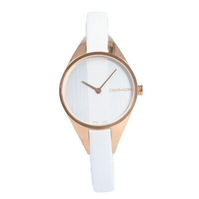  Shop Authentic Calvin Klein Rebel White Grey Dial White Leather Strap Watch for Women - K8P236L6 - Luxxuri