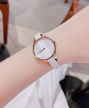  Shop Authentic Calvin Klein Rebel White Grey Dial White Leather Strap Watch for Women - K8P236L6 - Luxxuri