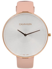  Shop Authentic Calvin Klein Full Moon Silver Dial Pink Leather Stap Watch for Women - K8Y236Z6 - Luxxuri