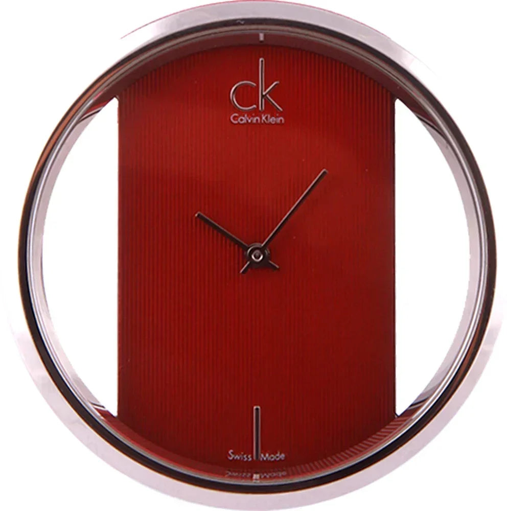  Shop Authentic Calvin Klein Glam Transparent Dial Red Leather Strap Watch for Women - K9423144 - Luxxuri