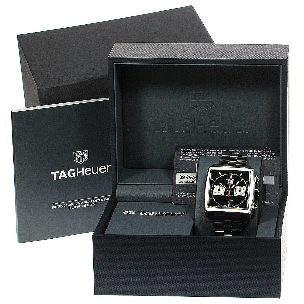  Shop Authentic Tag Heuer Monaco Automatic Chronograph Black Dial Silver Steel Strap Watch for Men - CBL2113.BA0644 - Luxxuri