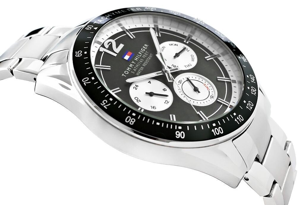  Shop Authentic Tommy Hilfiger Luke Quartz Black Dial Silver Steel Strap Watch for Men - 1791120 - Luxxuri