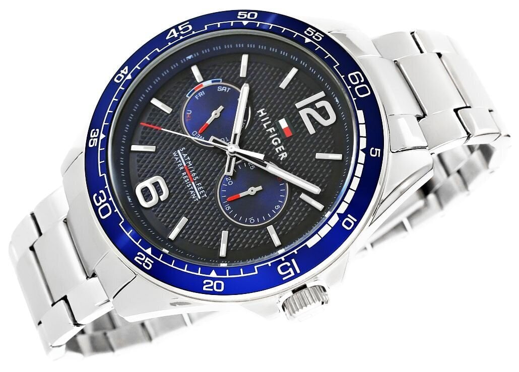  Shop Authentic Tommy Hilfiger Erik Chronograph Blue Dial Silver Steel Strap Watch for Men - 1791366 - Luxxuri