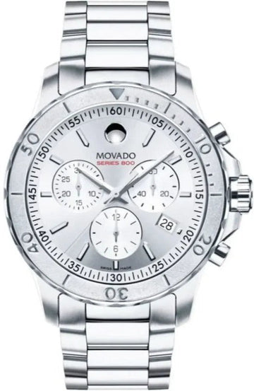  Shop Authentic Movado Series 800 Chronograph Silver Dial Silver Steel Strap Watch For Men - 2600111 - Luxxuri