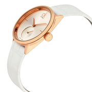  Shop Authentic Calvin Klein Accent Silver Dial White Leather Strap Watch for Women - K2Y236K6 - Luxxuri